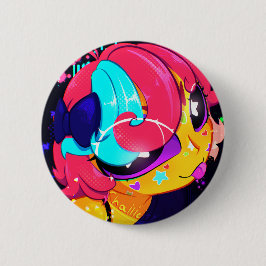 Schattige Kleurrijke Anime Meisje Knop Ronde Button 5,7 Cm