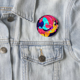 Schattige Kleurrijke Anime Meisje Knop Ronde Button 5,7 Cm