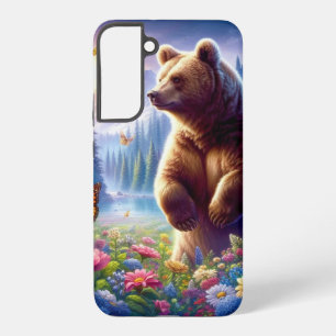 Schattige, kleurrijke beer en vlinders samsung galaxy hoesje