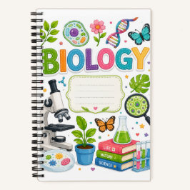 Schattige Kleurrijke Biologie Wetenschap Persoonli Notitieboek