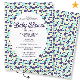 Schattige Kleurrijke Blauwe Turquoise Stippen Baby Kaart