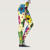 Schattige Kleurrijke Bloem Gele Leggings (Rechts)