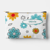 Schattige Kleurrijke Bloemen Sinaasappel Rood Blau Etui (Voorkant)