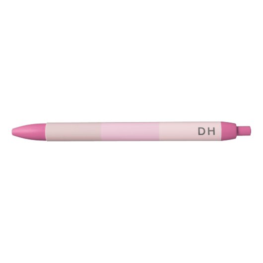 Schattige Kleurrijke Blush Pastel Bleke Roze Zwarte Inkt Pen (Voorkant)