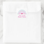 Schattige Kleurrijke Boho Regenboog Bedankt Vierkante Sticker (Tas)
