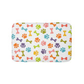 Schattige kleurrijke Botten en puppy Paw-afdrukken Badmat (Voorkant)