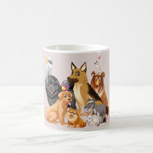 Schattige Kleurrijke Cartoon Hond voor Huisdierlie Koffiemok