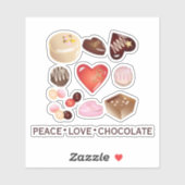 Schattige Kleurrijke Chocolade Hartjes Snoep Sticker (Vel)