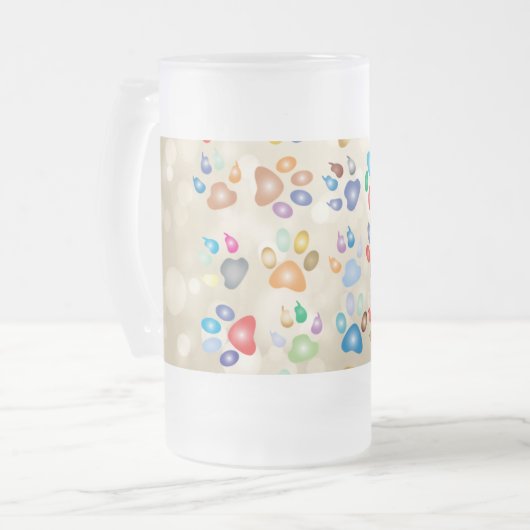 Schattige kleurrijke dog schilders, Bokeh Matglas Bierpul (Voorkant links)