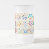 Schattige kleurrijke dog schilders, Bokeh Matglas Bierpul (Center)