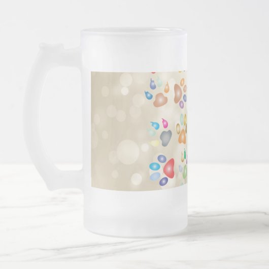 Schattige kleurrijke dog schilders, Bokeh Matglas Bierpul (Links)