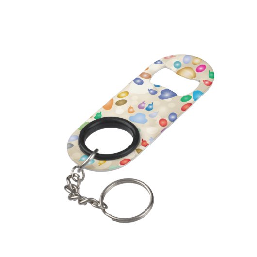 Schattige kleurrijke dog schilders, Bokeh Mini Flessenopener (Achterkant Gekanteld)