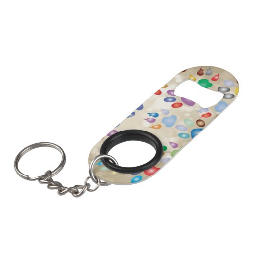 Schattige kleurrijke dog schilders, Bokeh Mini Flessenopener (Voorkant Gekanteld)