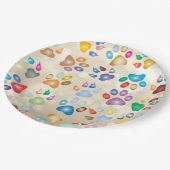 Schattige kleurrijke dog schilders, Bokeh Papieren Bordje (Gekanteld)