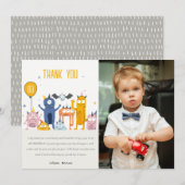 Schattige Kleurrijke Feest Monsters Kinderen Foto Bedankkaart (Voorkant / Achterkant)