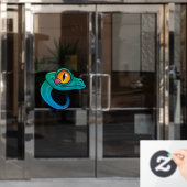 Schattige Kleurrijke Gecko Raamsticker (Kantoordeur)