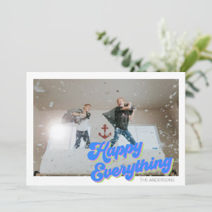 Schattige Kleurrijke Gelukkige Alles Typografie Fo Feestdagenkaart