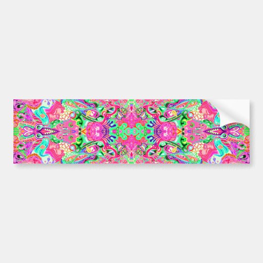 Schattige kleurrijke gemengde abstracte monsters bumpersticker (Voorkant)