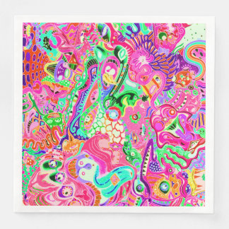 Schattige kleurrijke gemengde abstracte monsters servet