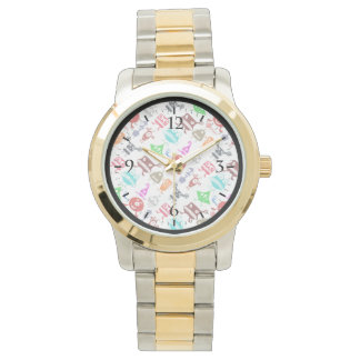 Schattige kleurrijke grappige monsters patronen horloge