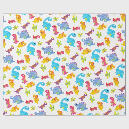 Schattige Kleurrijke Grappige Unisex Witte Baby Di Cadeaupapier (Vlak)