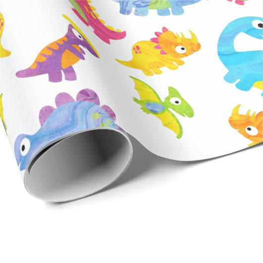 Schattige Kleurrijke Grappige Unisex Witte Baby Di Cadeaupapier (Rol Hoek)