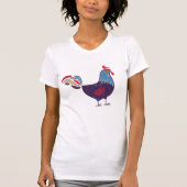 Schattige Kleurrijke Haan Happy T-shirt cadeau ide (Voorkant)