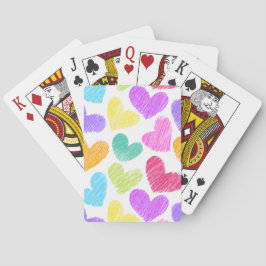 Schattige Kleurrijke Hart Pastel Valentijn Liefdes Pokerkaarten