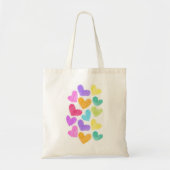 Schattige Kleurrijke Hart Pastel Valentijn Liefdes Tote Bag (Voorkant)