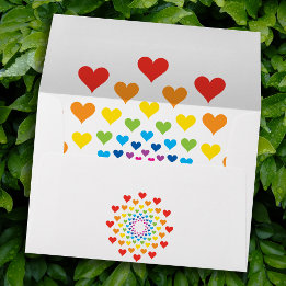 Schattige kleurrijke harten envelop