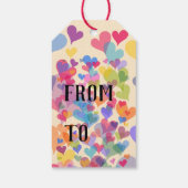    Schattige Kleurrijke Harten Vol Liefde Levendig Cadeaulabel (Achterkant)