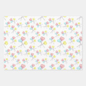 schattige, kleurrijke hartenpootjes inpakpapier vel (Voorkant 2)