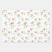 schattige, kleurrijke hartenpootjes inpakpapier vel (Voorkant)