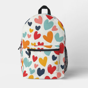Schattige Kleurrijke Hartjes Doodle Romantisch Bedrukte Rugzak