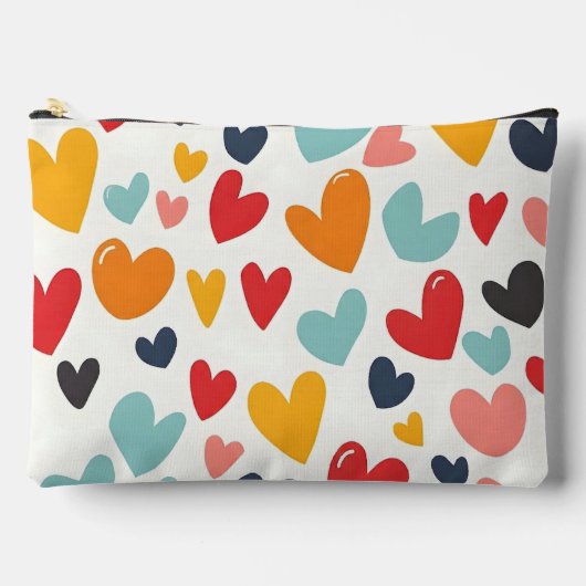 Schattige Kleurrijke Hartjes Doodle Romantisch Etui (Voorkant)
