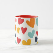 Schattige Kleurrijke Hartjes Doodle Romantisch Mok (Midden)