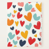 Schattige Kleurrijke Hartjes Doodle Romantisch Planner (Achterkant)