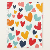 Schattige Kleurrijke Hartjes Doodle Romantisch Planner (Voorkant)