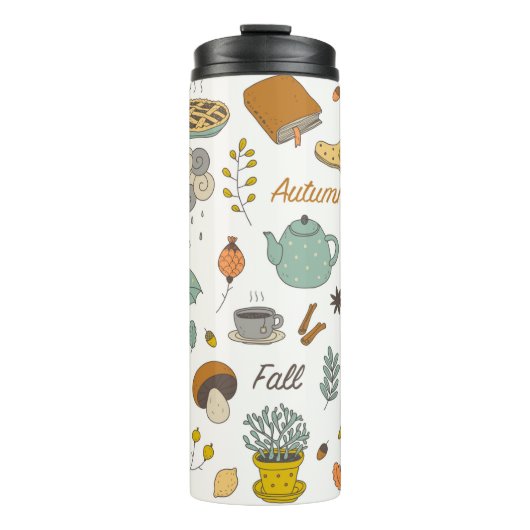 schattige, kleurrijke herfst thermosbeker (Voorkant)