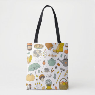 schattige, kleurrijke herfst tote bag