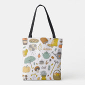 schattige, kleurrijke herfst tote bag (Achterkant)