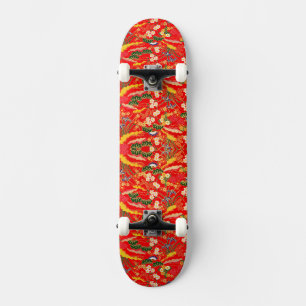 Schattige kleurrijke Japanse bloemmotieven Persoonlijk Skateboard