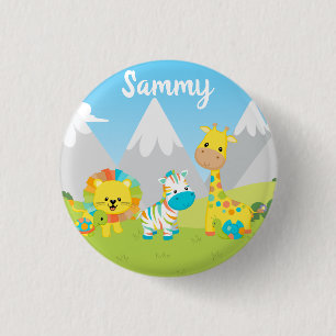 Schattige Kleurrijke Jungle Vrienden Kinderen Ronde Button 3,2 Cm