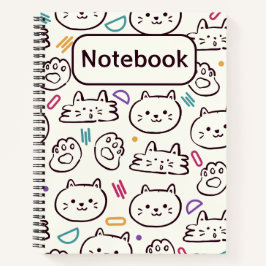 schattige kleurrijke kat kinderen notitieboek