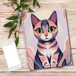 Schattige Kleurrijke Kat Vrouwelijk Pretje Dier Aa Notitieboek
