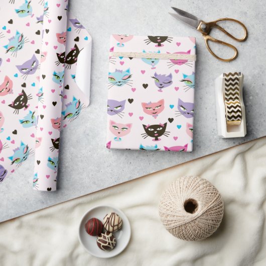 Schattige Kleurrijke Katten Cadeaupapier (Crafts)
