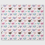 Schattige Kleurrijke Katten Cadeaupapier (Vlak)