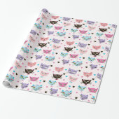Schattige Kleurrijke Katten Cadeaupapier (Uitgerold)