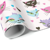 Schattige Kleurrijke Katten Cadeaupapier (Rol Hoek)