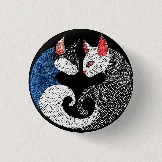 Schattige kleurrijke katten ronde button 3,2 cm (Voorkant)